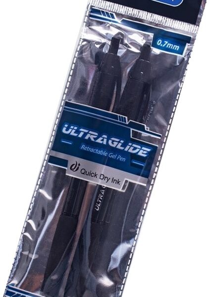 Marlin Ultraglide Retractable Ballpoint Pen Black 2 Pack
